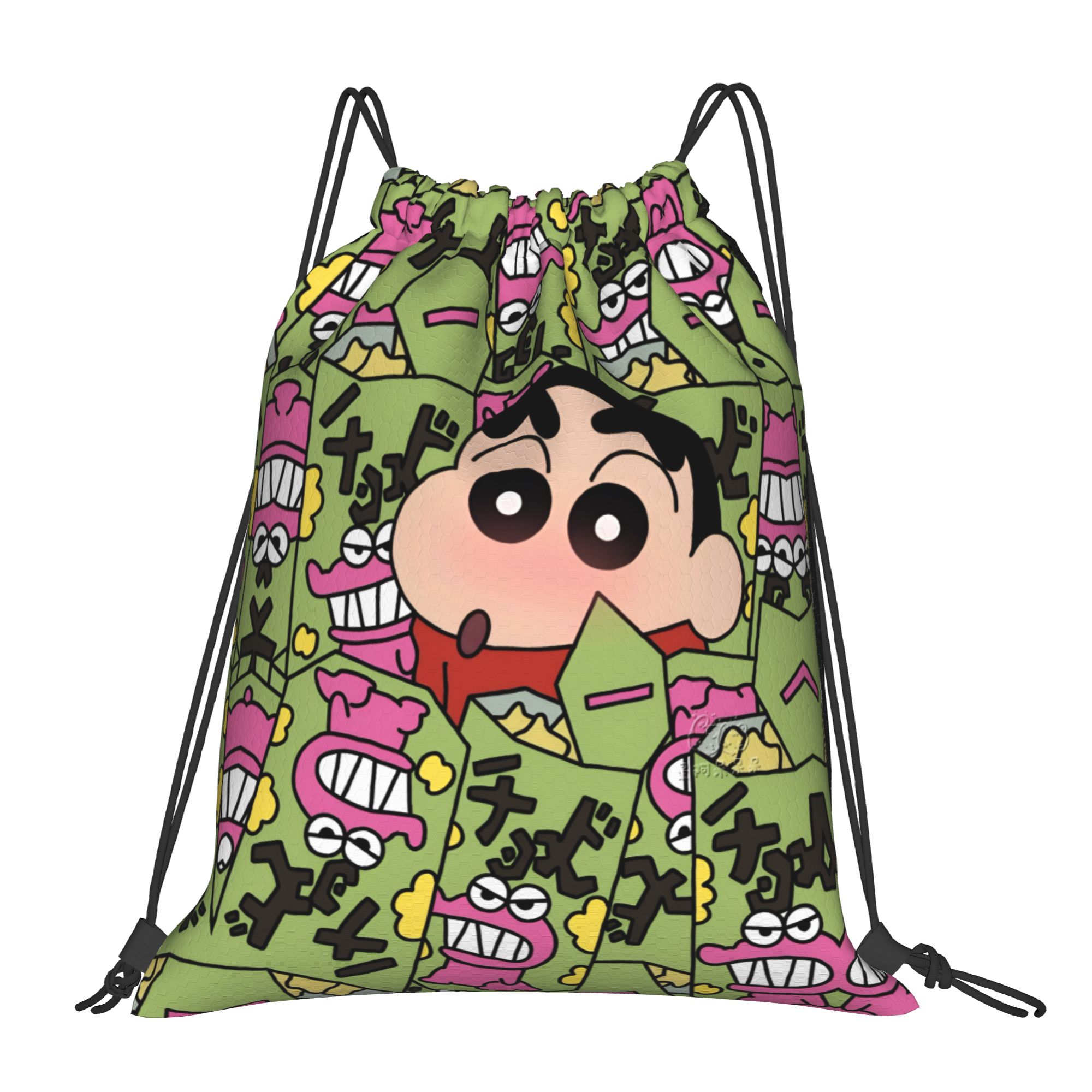 Drawstring Gym Bag - Custom Crayons Shins Chans Drawstring Bag
