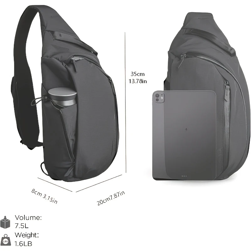 Right Shoulder Chest Bag 7.5L  - Sling Backpack Shoulder recension och pris