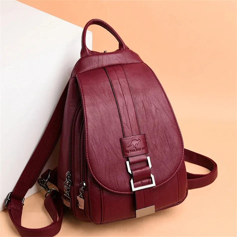 Multifunctional Women Leather  - Leather Backpack Vintage recension och pris