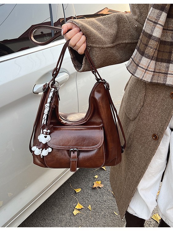 Ladies Vintage Waxed Faux Leat - Leather Backpack Vintage recension och pris