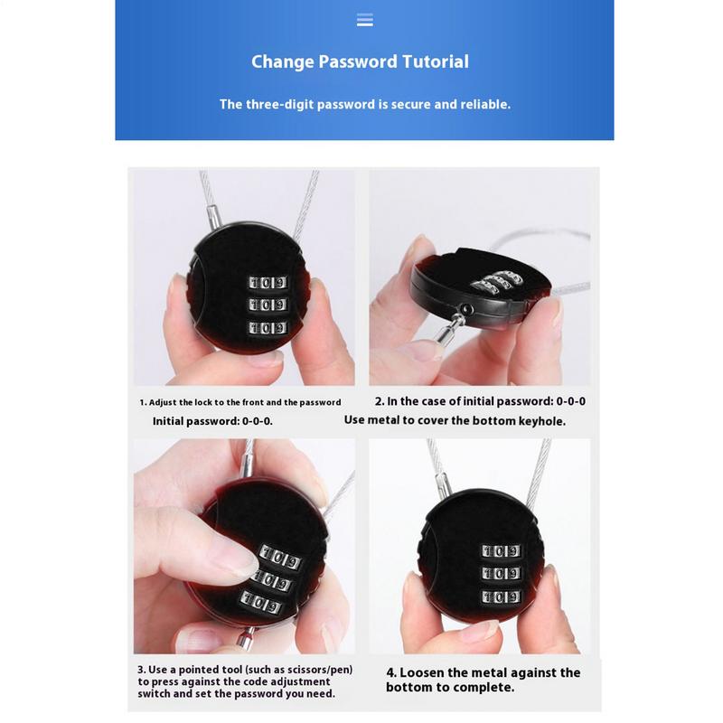 Round Shape Luggage Combo Lock - Backpack Lock Combo recension och pris