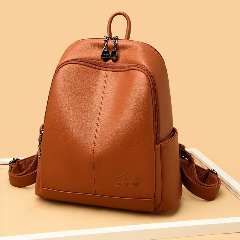 New Korean Soft pu Leather Lar - Leather Backpack Vintage recension och pris