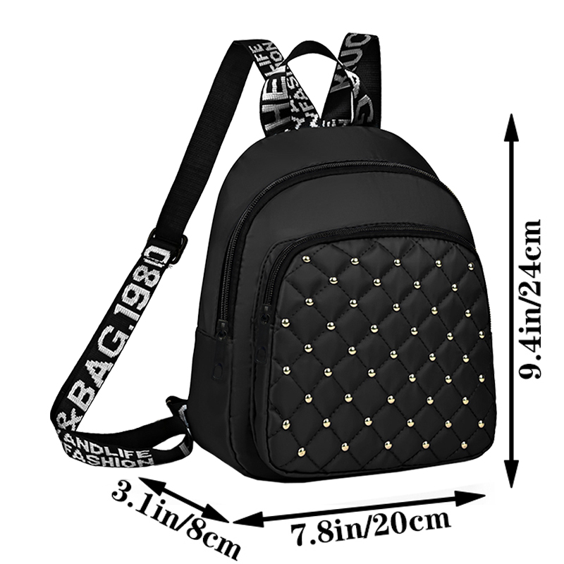 Chic Stylish Studded Backpack  - Canvas Backpack Casual recension och pris